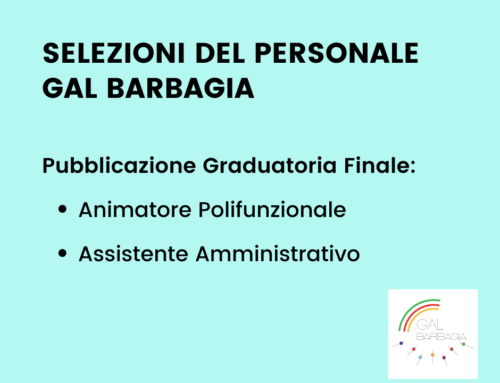 Selezioni del Personale Gal Barbagia: Pubblicate le graduatorie finali “Animatore Polifunzionale” e “Assistente Amministrativo”